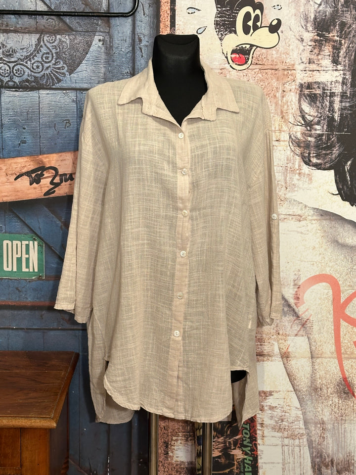 Tunika aus 100% Baumwolle in beige