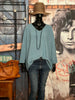 Oversize-Pullover + SIZE V-Ausschnitt eisblau meliert