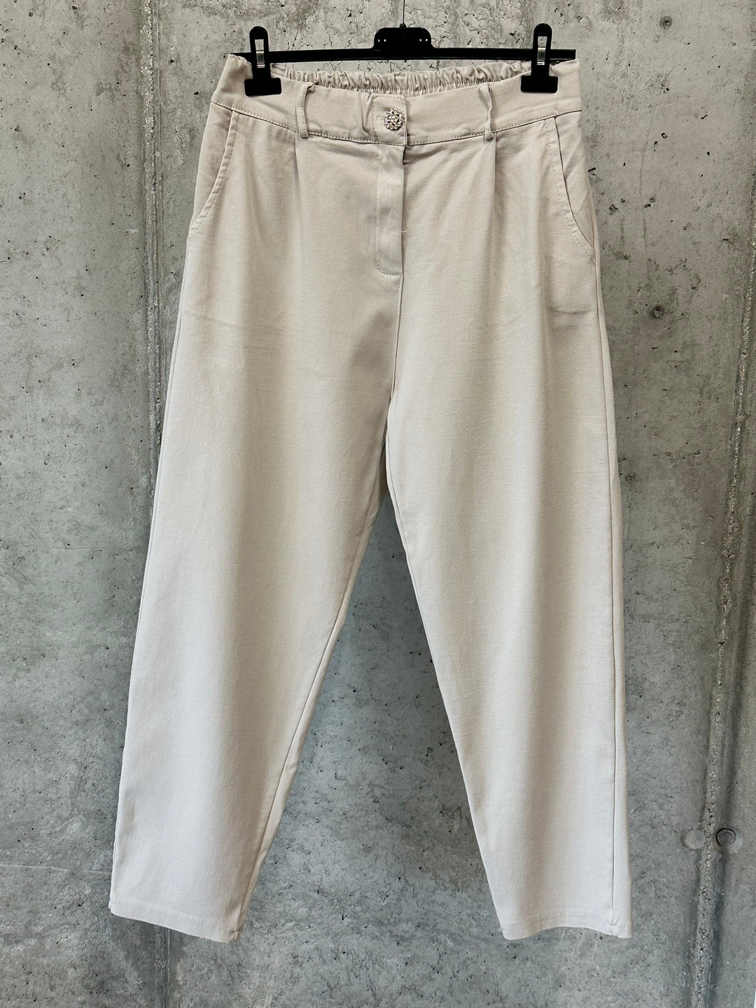 Pantalon Mom fit beige (40/44) MADE IN ITALY