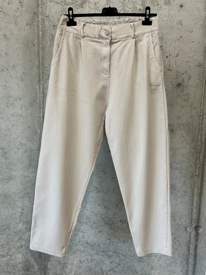 Pantalon Mom fit beige (40/44) MADE IN ITALY