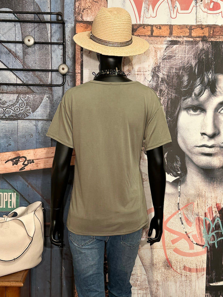 T-Shirt zum Binden khaki