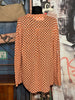 Terracotta-Bluse mit weißen Punkten 100% natürlich