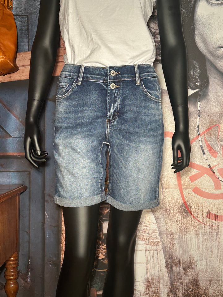 Stretch-Shorts mit elastischem Bund medium blue used