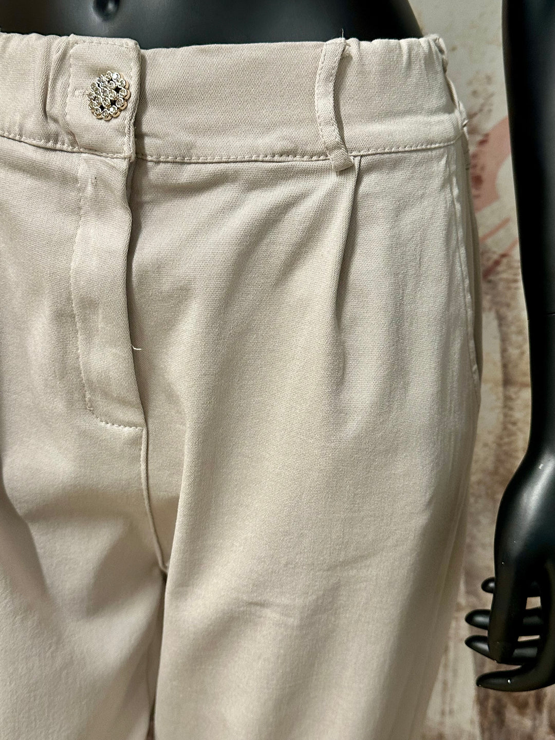 Pantalon Mom fit beige (40/44) MADE IN ITALY