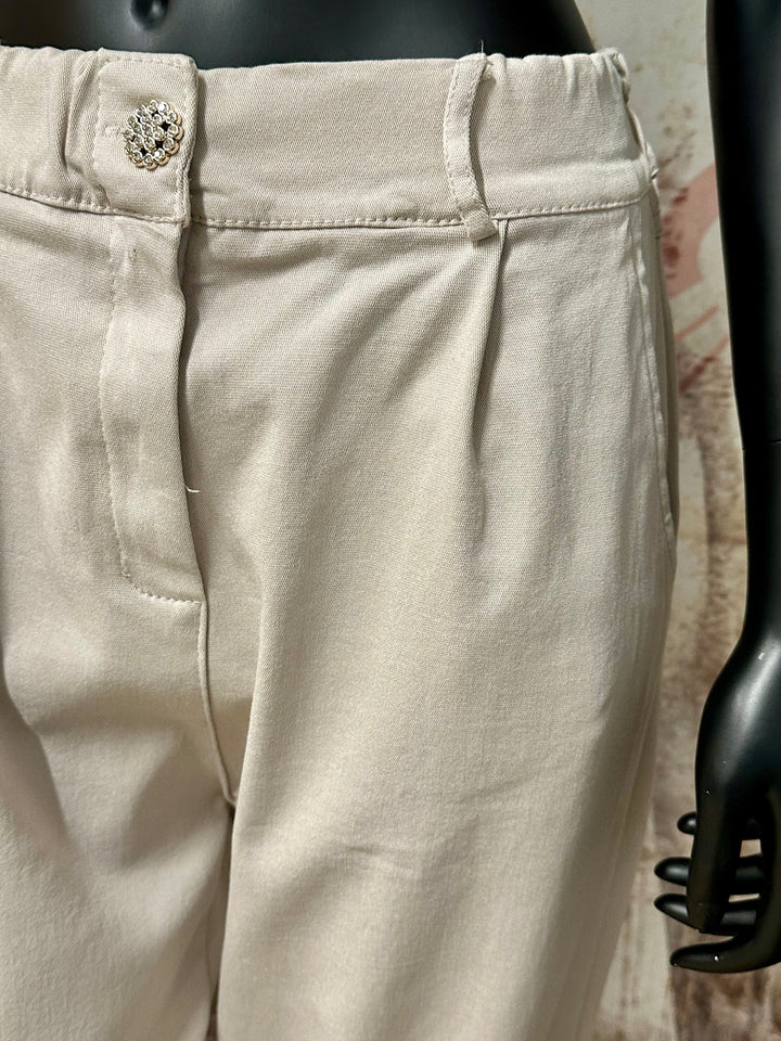 Pantalon Mom fit beige (40/44) MADE IN ITALY