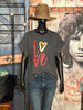 T-Shirt aus 100% Baumwolle "love" anthrazit