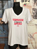 T-shirt "Terrasse-copines-apéro" blanc & rouge