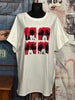 Langes T-Shirt + SIZE 100% Baumwolle "Mickey" ecru