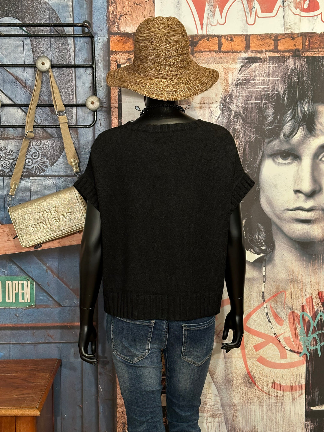 Ärmelloser Pullover & Rundhalsausschnitt Schwarz (38/42)