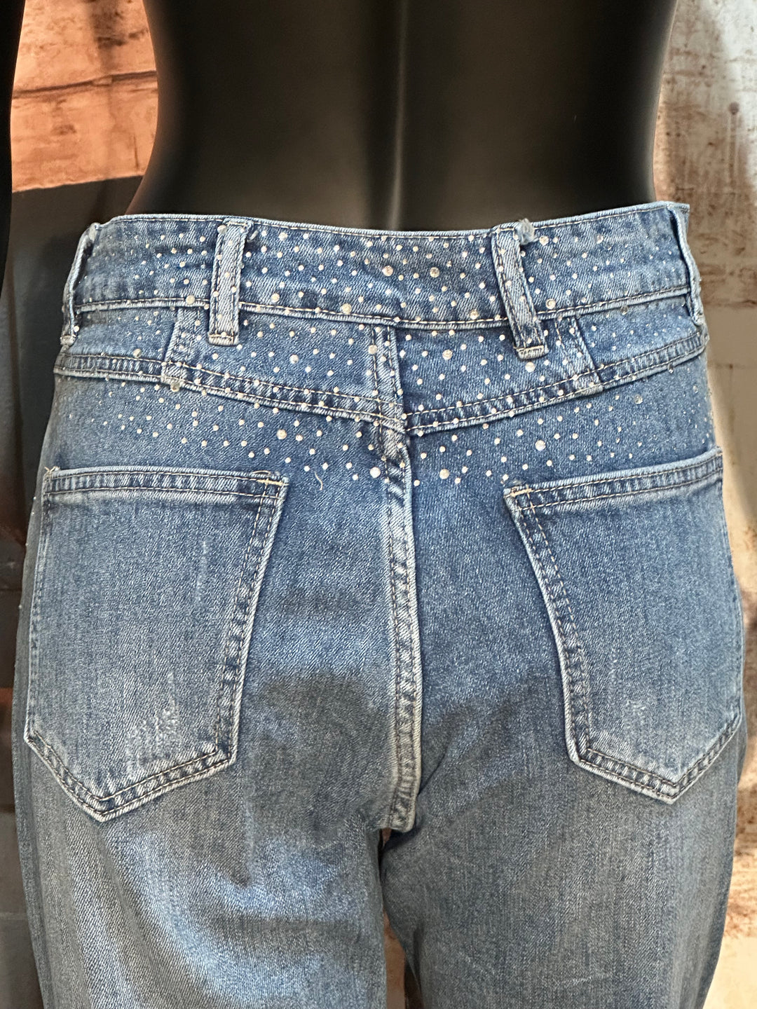 Jeans MOM "strass" medium blue used