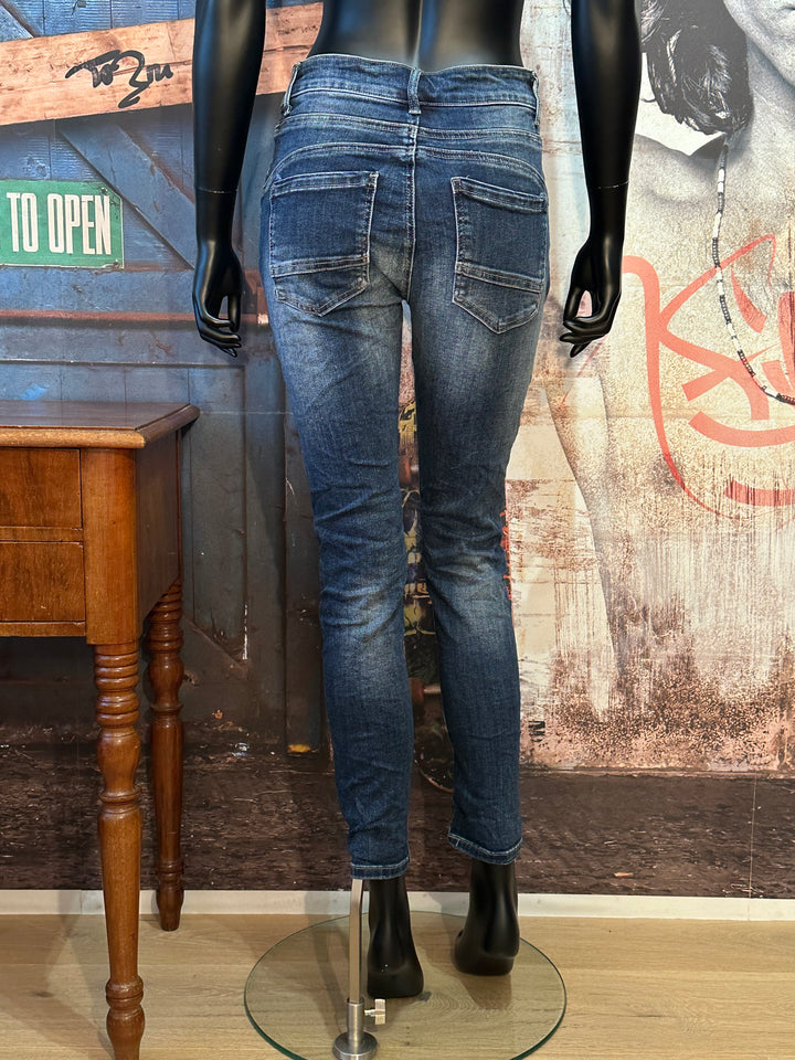 Stretch-Jeans mit 5 Knöpfen blue stone used