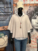 Pull + size manches courtes beige