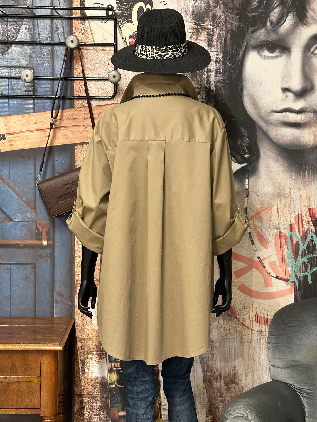 Einfarbiges langes Hemd aus 100% Baumwolle (42/46) MADE IN 🇮🇹