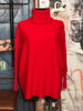 Pull oversize + size col roulé rouge