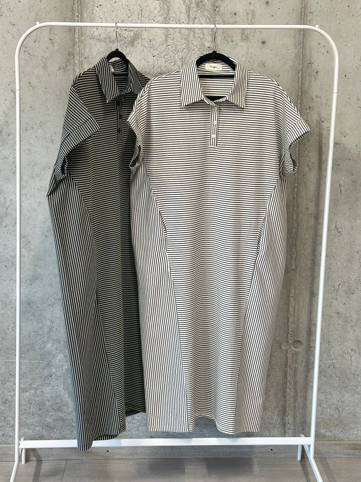 Oversize-Polo-Kleid mit Streifen (38/44)