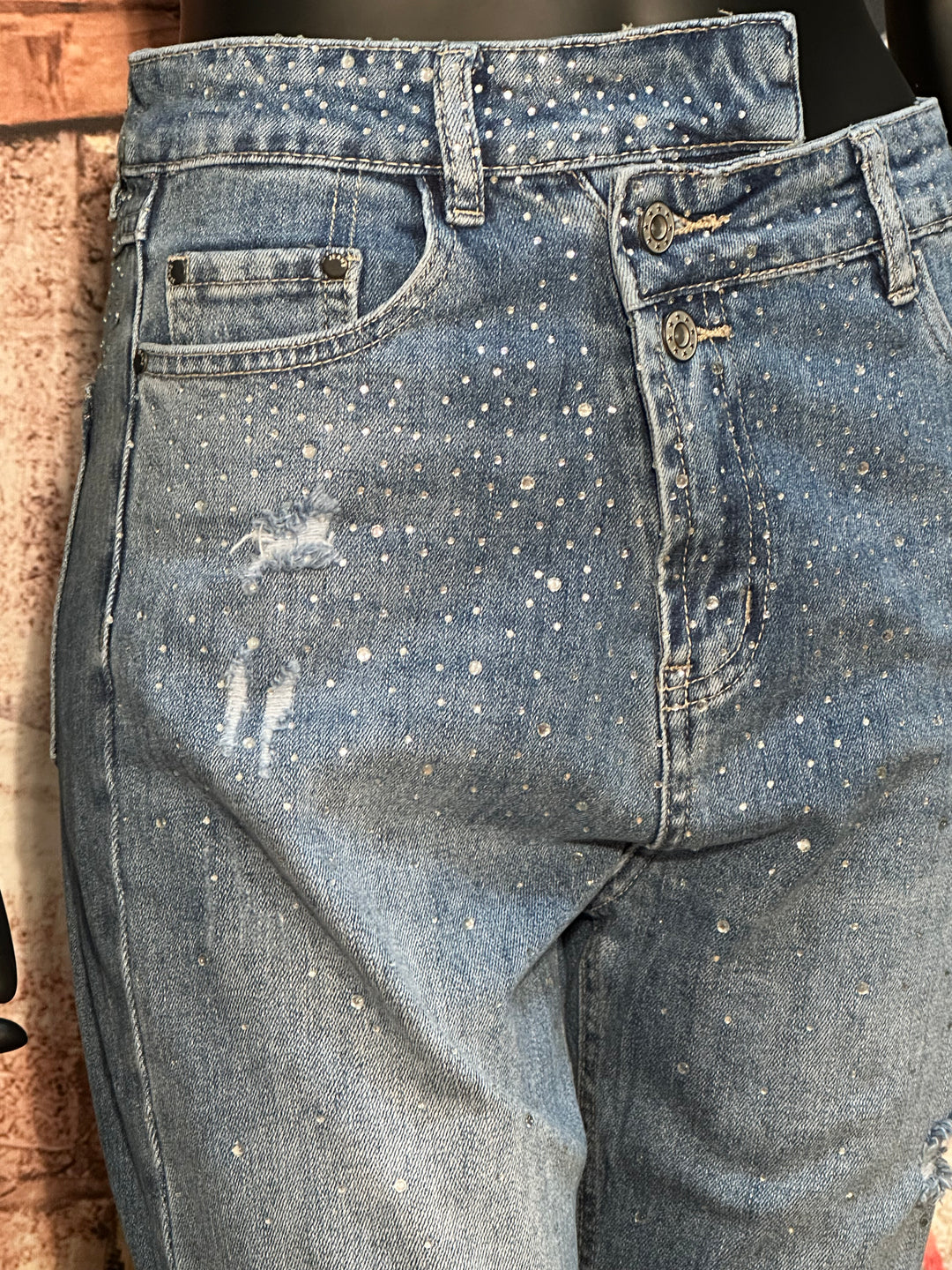 Jeans MOM "strass" medium blue used