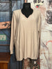 Pull col V & boutons + SIZE beige