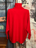 Pull oversize + size col roulé rouge