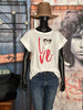 T-shirt 100% coton "love" blanc