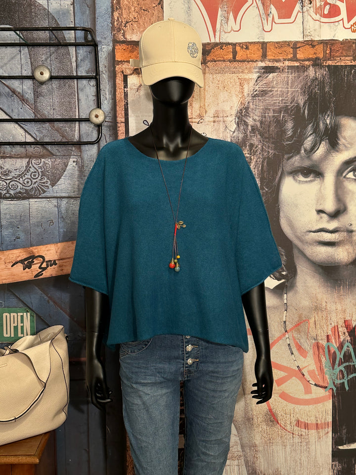 Pullover + Size Kurzarm blau Ente