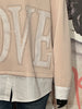 Pull ultra looké + SIZE "LOVE" beige