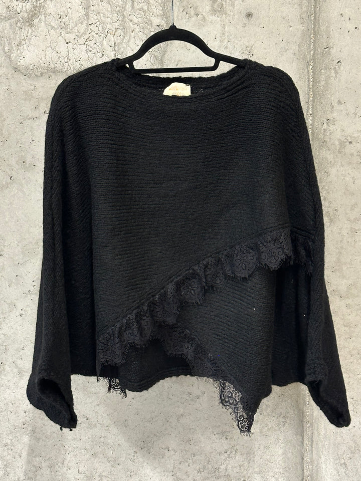 Wickelpullover aus Strick und Spitze (38/44) MADE IN 🇮🇹