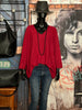 Oversize-Pullover + SIZE V-Ausschnitt bordeauxrot