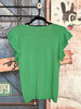 T-shirt manches froufrou vert italien