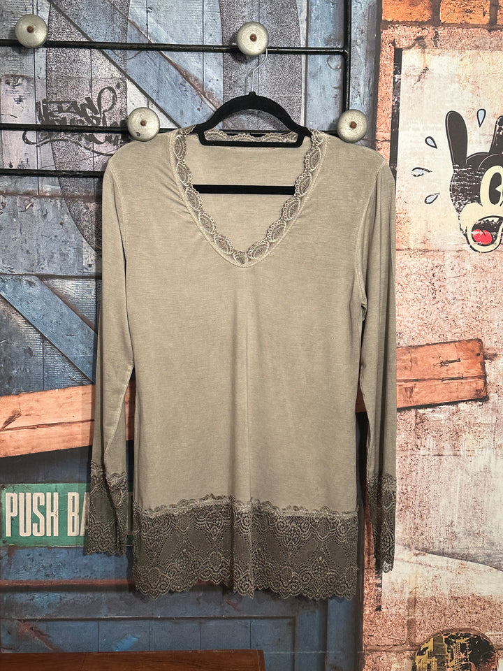Unterziehpullover Spitze 36/42 taupe