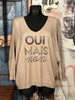 Pull "Oui mais non" beige