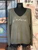 Pullover "J'adore" khaki