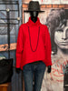 Pull oversize + size col roulé rouge