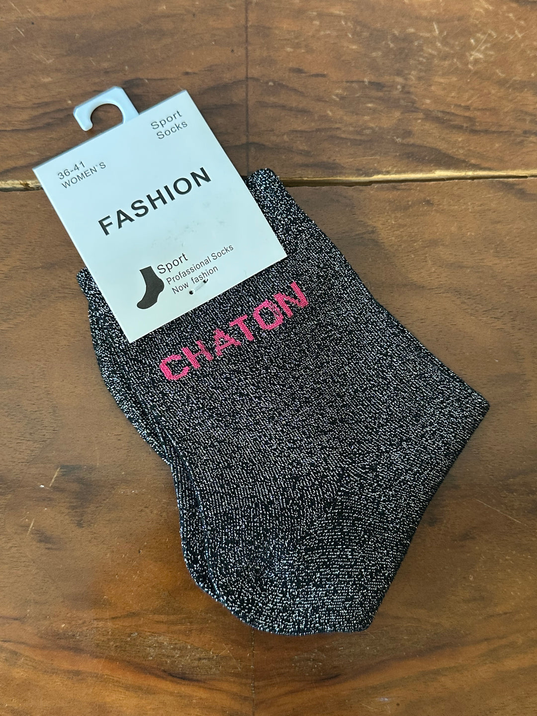 Chaussettes pailletées "CHATON"