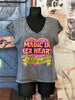 T-Shirt aus 100% Baumwolle "Magic in her heart" anthrazit Vintage