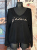 Pull "J'adore" noir