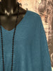 Oversize-Pullover + SIZE V-Ausschnitt petrolblau