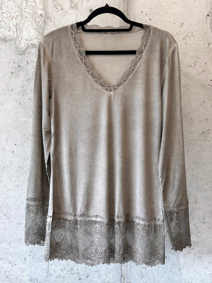 Sous-pull manches longues dentelle 36/42 MADE IN 🇮🇹