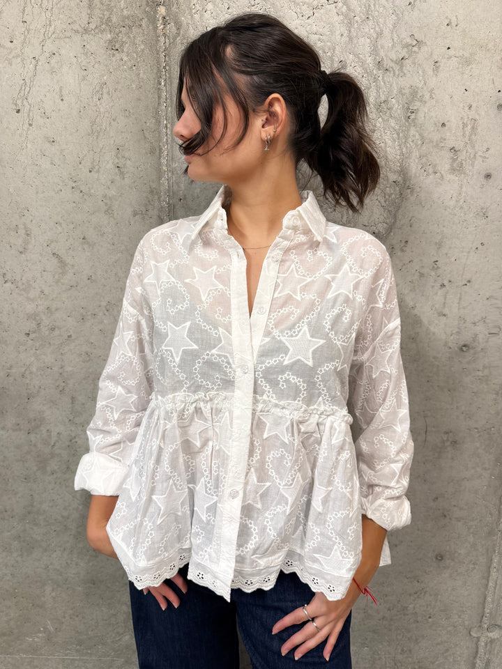 Chemisier blanc romantique « étoiles » 36/40