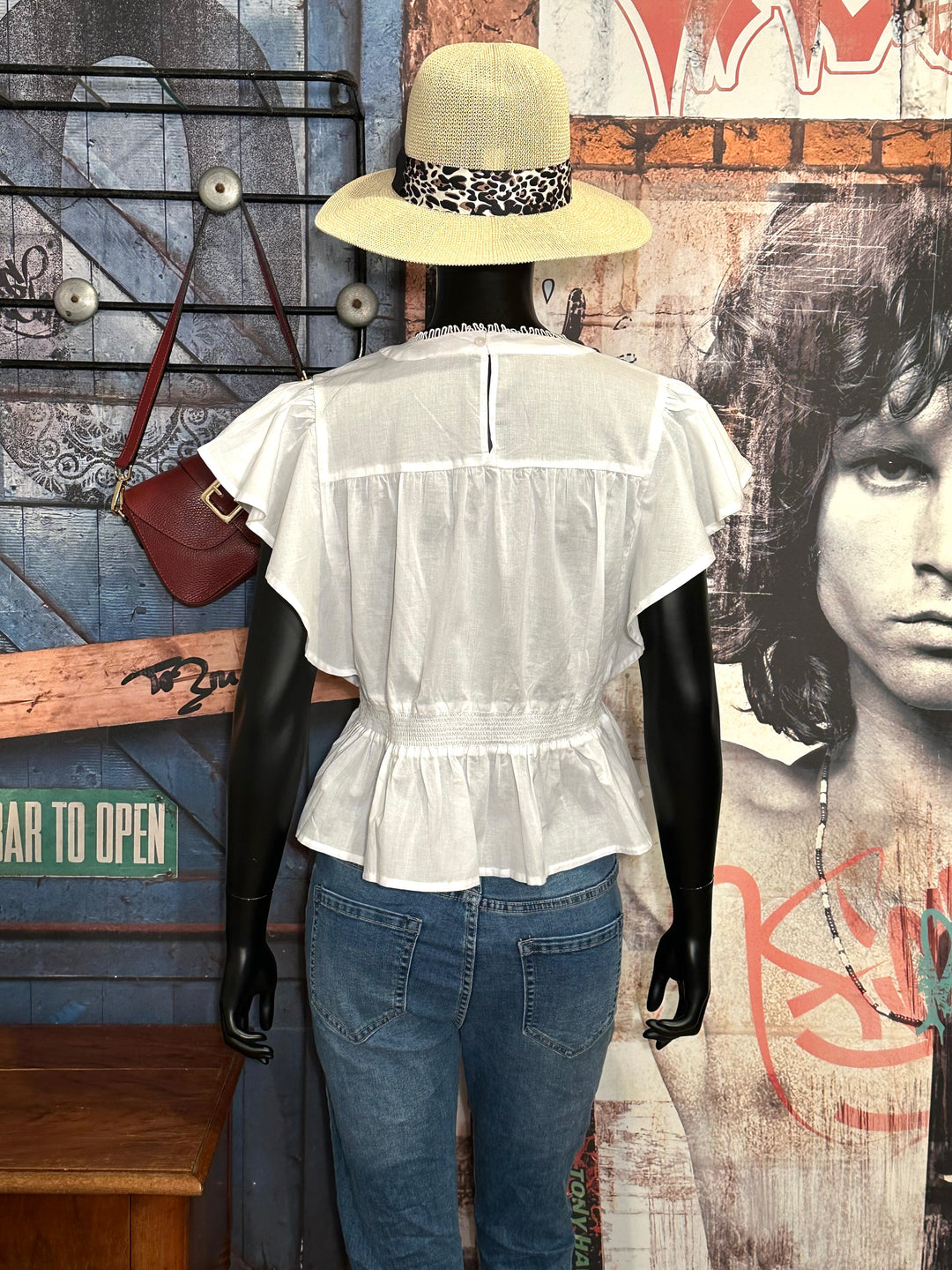 Bluse aus 100% Baumwolle "romantisch" weiß