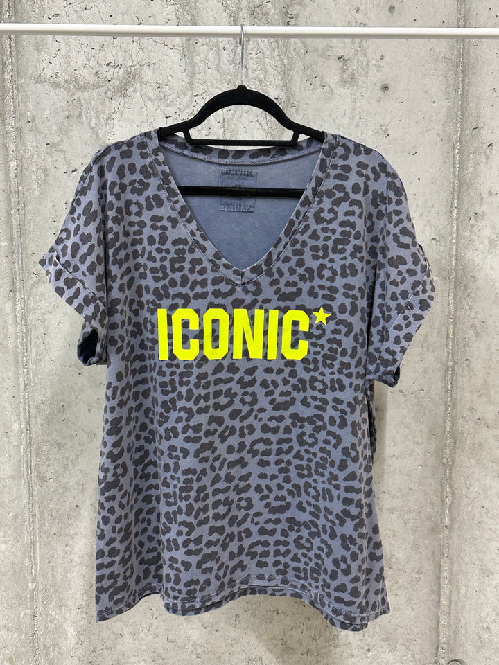 T-shirt léopard « Matéo » oversize &amp; col V (40/44) MADE IN ITALY