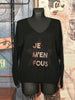 Pullover "Je m'en fous" schwarz