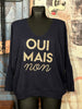 Pullover "Oui mais non" marineblau