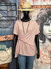 T-shirt à nouer rose poudré