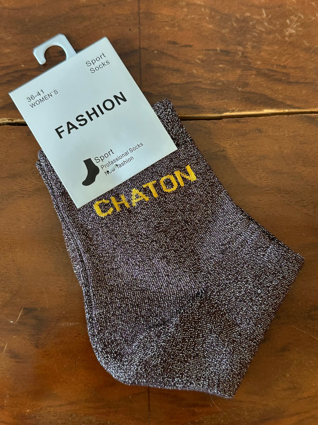 Chaussettes pailletées "CHATON"