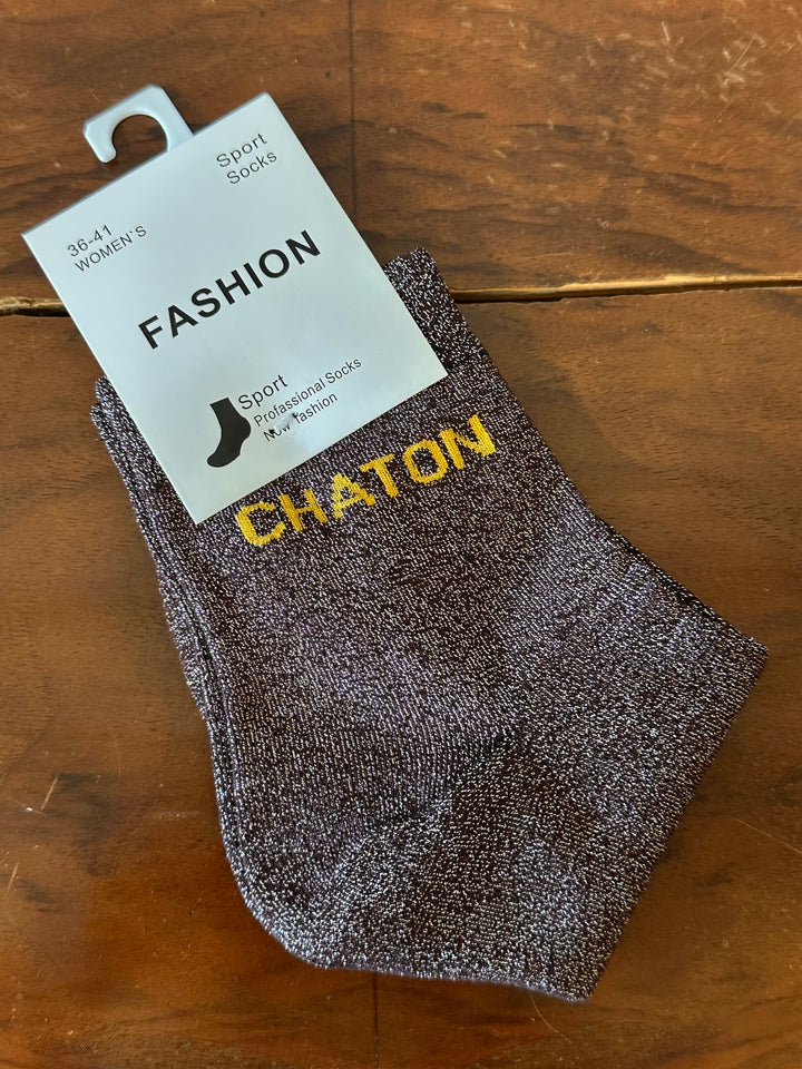 Chaussettes pailletées "CHATON"