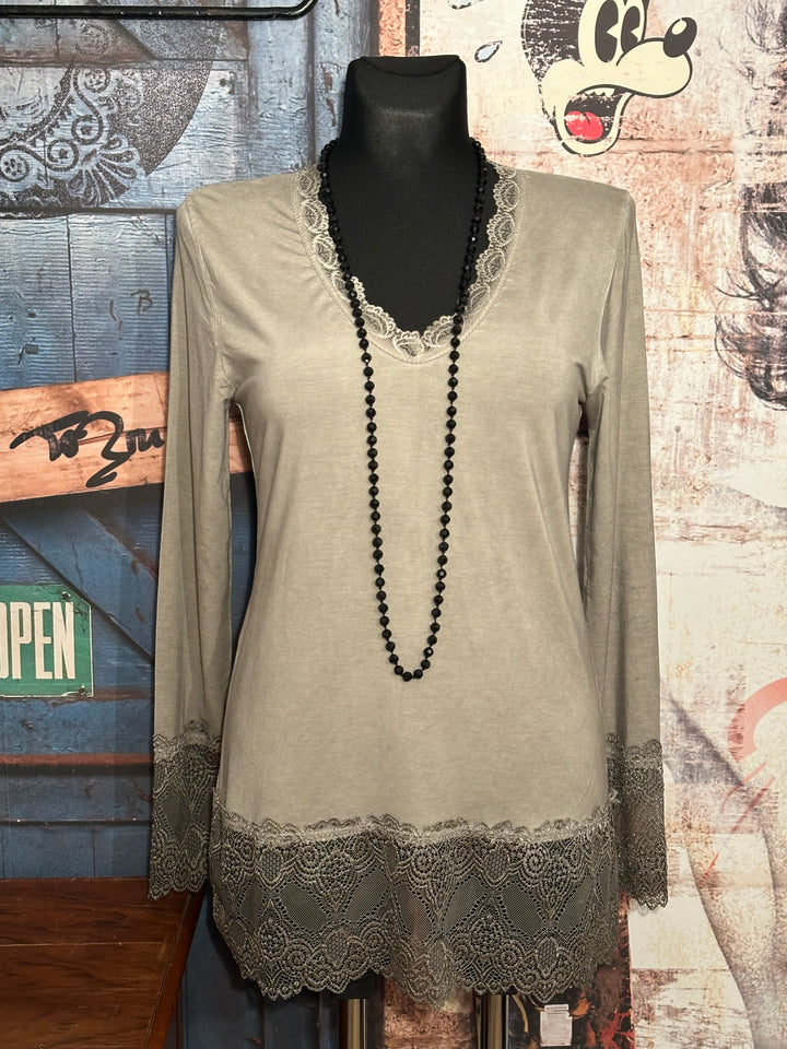 Unterziehpullover Spitze 36/42 taupe