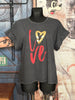 T-Shirt aus 100% Baumwolle "love" anthrazit