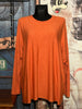 Unifarbener Pullover mit Rundhalsausschnitt + size mandarine