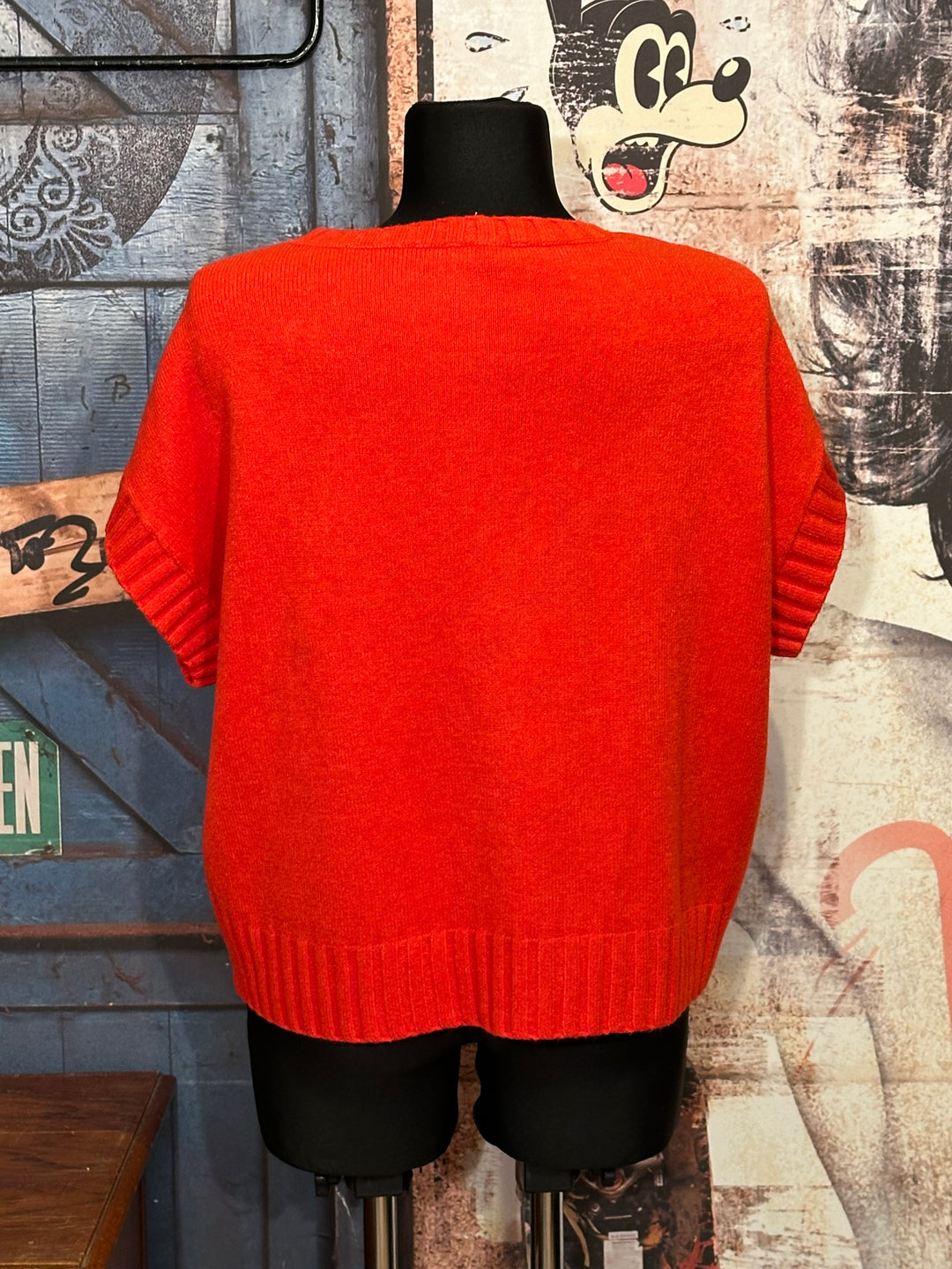 Pull sans manches & col rond orange (38/42)