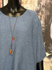 Pull + size manches courtes bleu denim